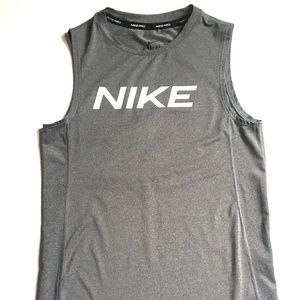 NIKE PRO DRI-FIT GREY SLEEVELESS SHIRT BOYS SIZE XS